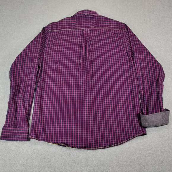 Descendent of Thieves Shirt Mens XL Purple Plaid Button Down Limited Edition - Picture 2 of 10